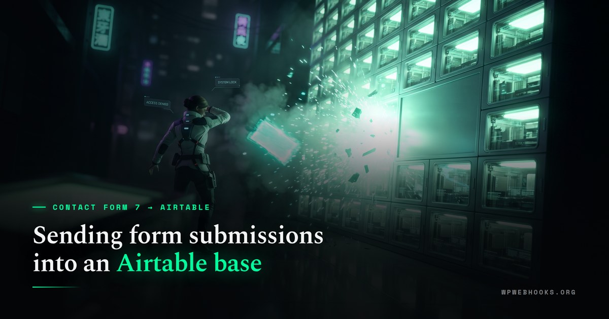 A technician recoiling as a form submission shatters against one sealed bay in a glowing wall of record slots, cyberpunk illustration