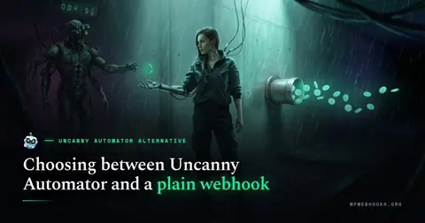 An augmented courier caught mid-decision between an over-augmented figure offering a single glowing coin and a plain wall pipe already pouring the same coins out uncounted, cyberpunk illustration