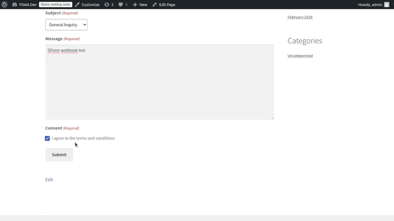 Gravity Forms webhook event log and payload thumbnail